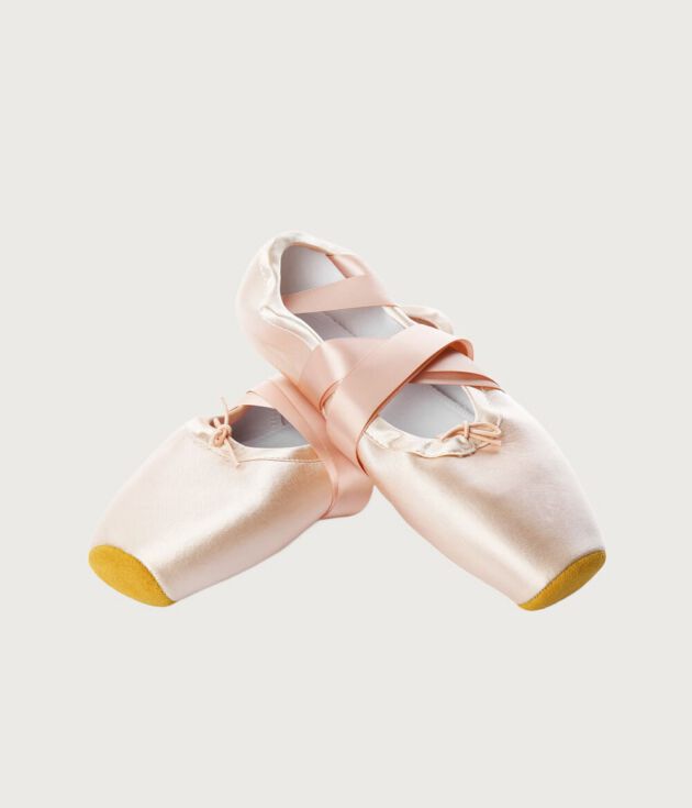 Blush satin ballet flats